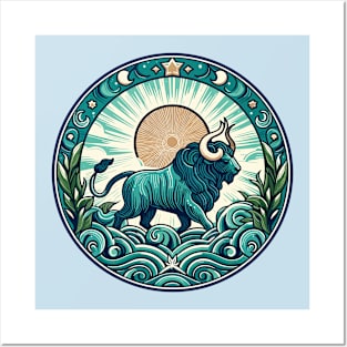 "Taurus Tranquility: Vintage Vortex" _ Zodiac Horoscope Star Signs Posters and Art